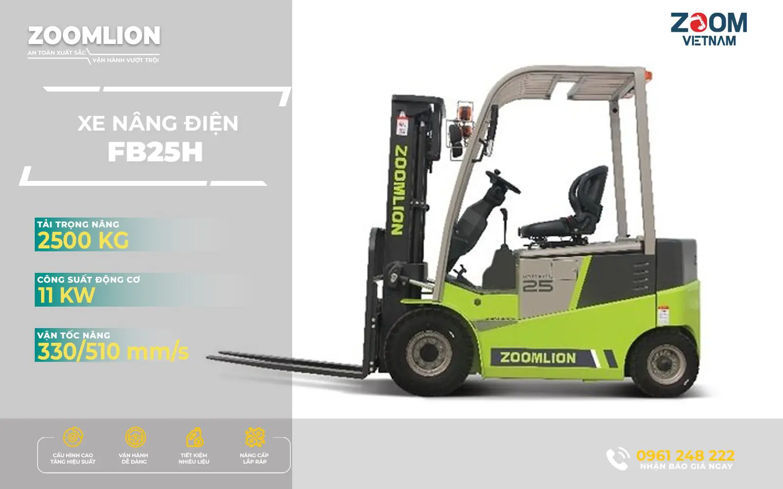 Xe nâng điện ZOOMLION FB25H