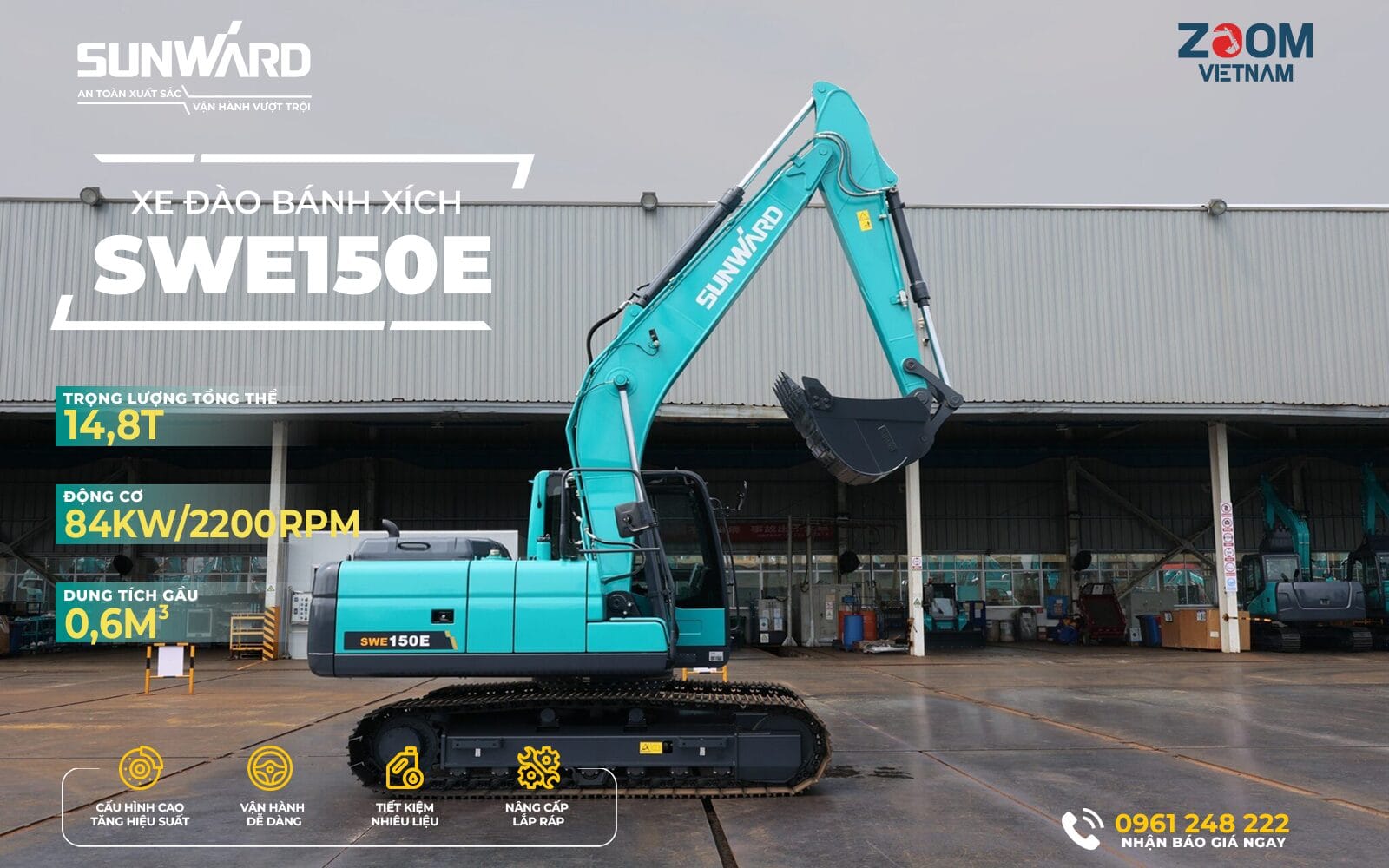 Xe đào bánh xích SWE150E