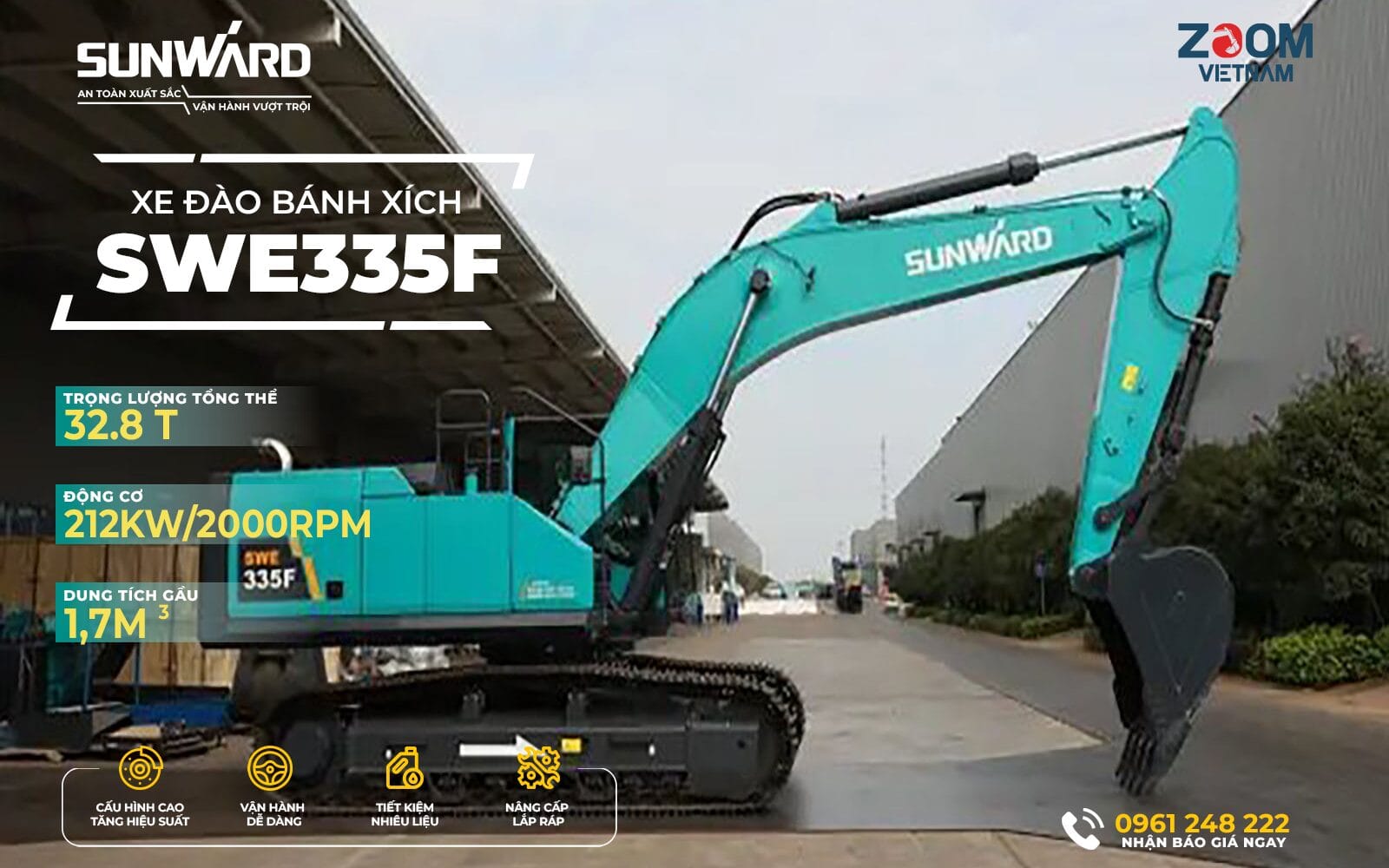 Xe đào bánh xích SWE335F