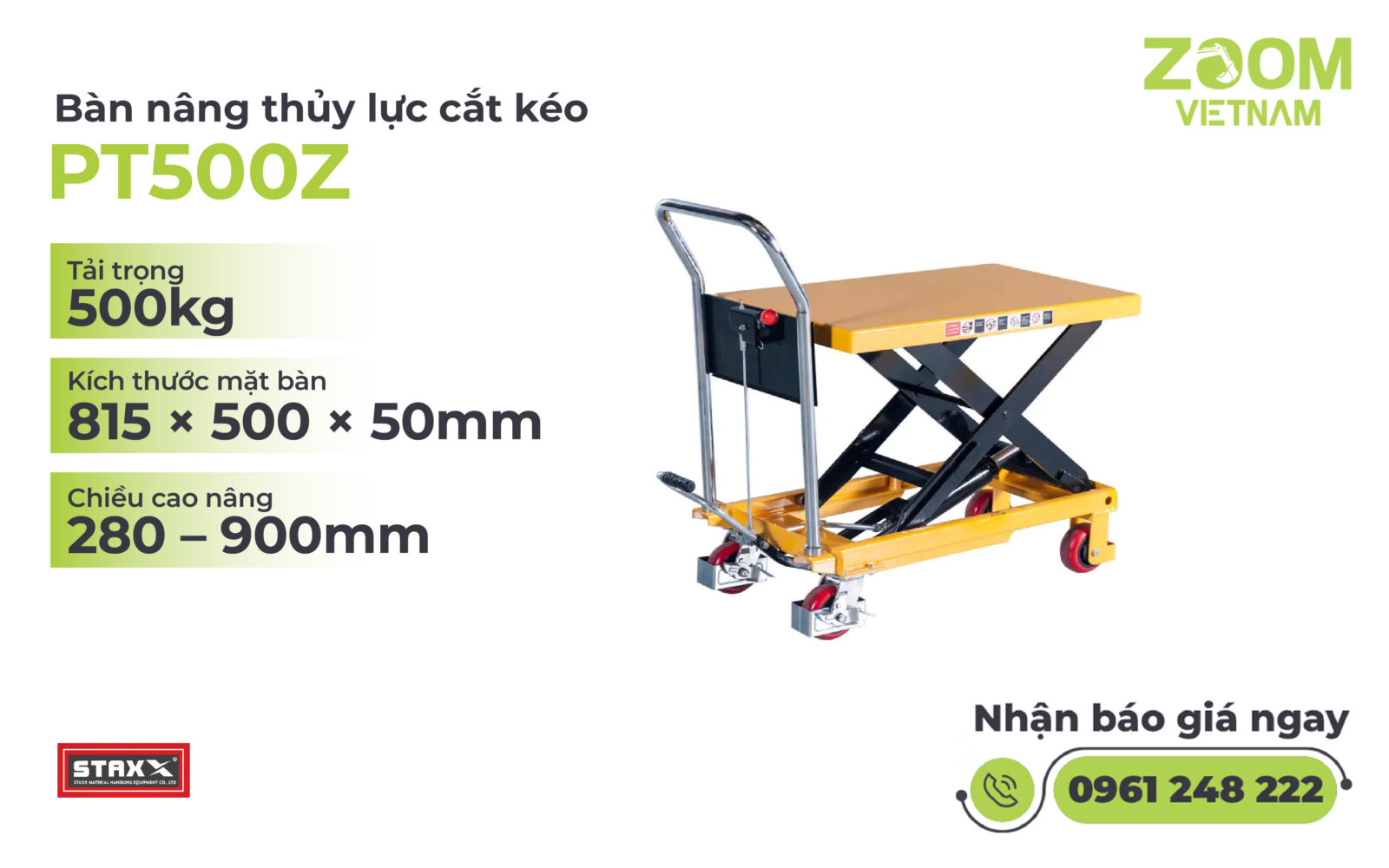 Bàn nâng thủy lực cắt kéo PT500Z