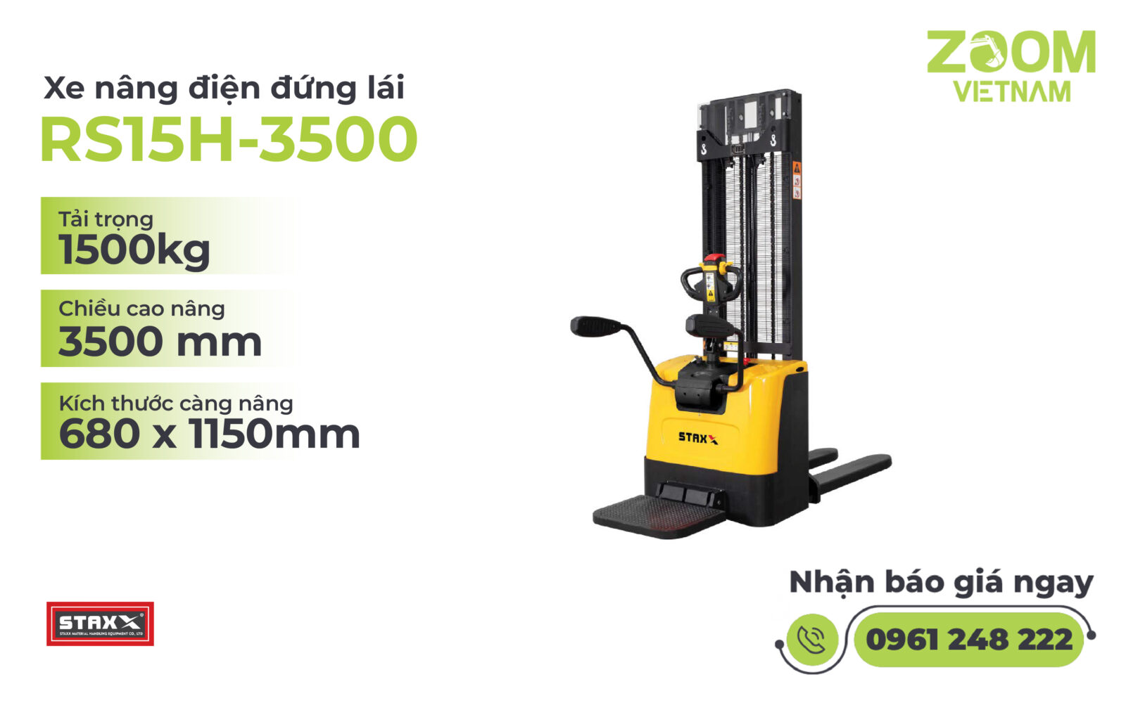 Xe nâng điện đứng lái RS15H