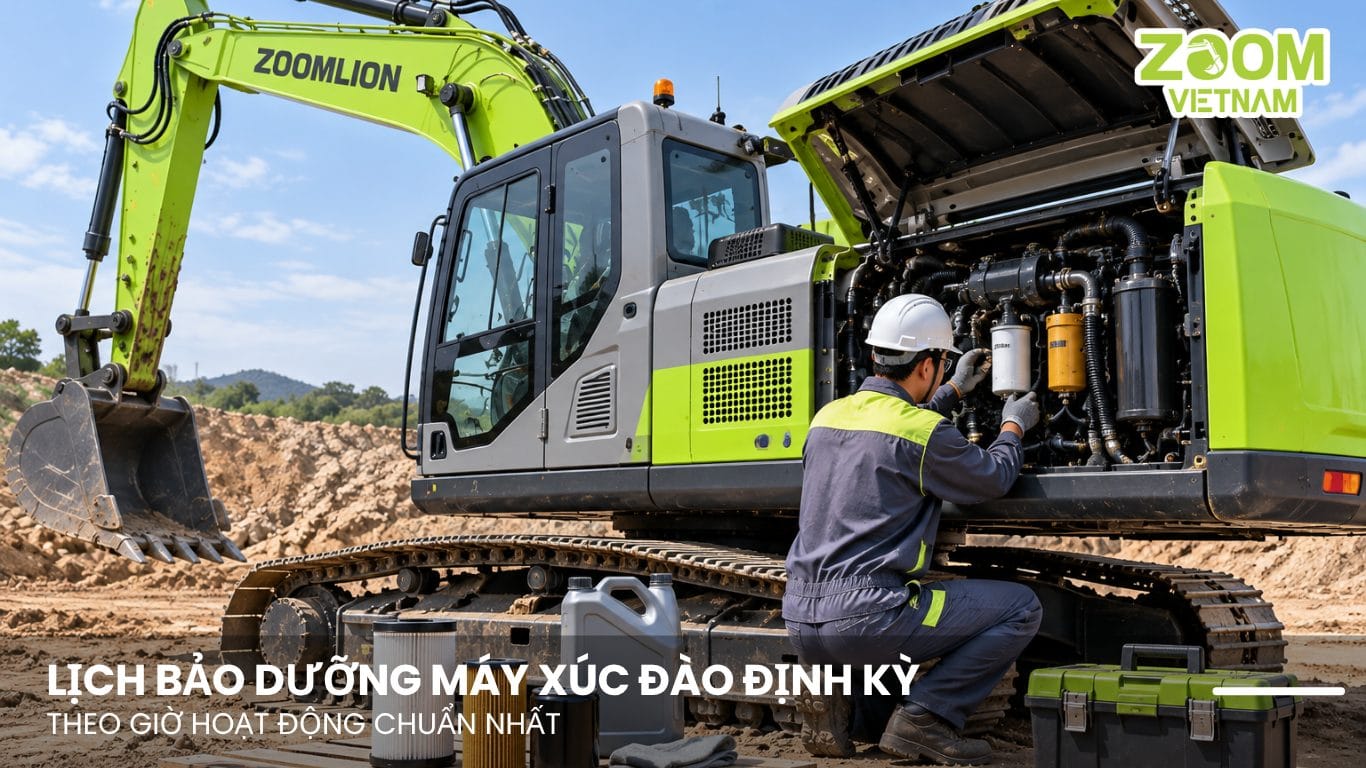 Lịch Bảo Dưỡng Máy Xúc Đào Định Kỳ Theo Giờ Hoạt Động Chuẩn Nhất