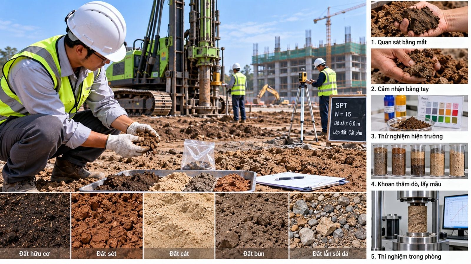 Cách xác định loại đất trước khi thi công
